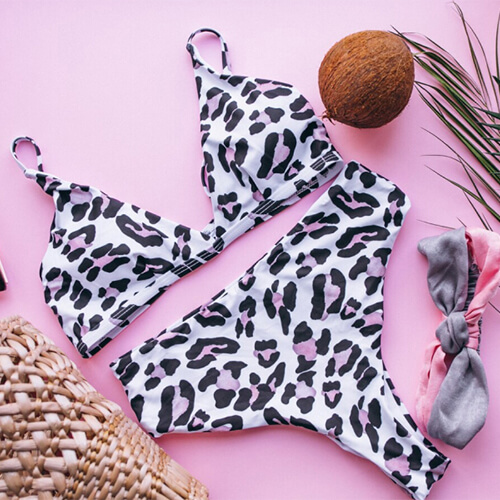 ست لباس زیر نخی طرح پلنگی